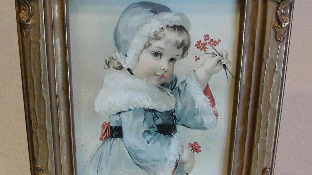 This card from 1889 was published by Louis Prang, a German immigrant who published the first Christmas cards in the United States.