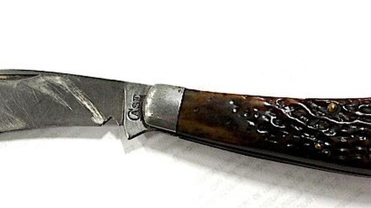 An early Case brand knife such as this “hawkbill” design will have collectors chasing after it.