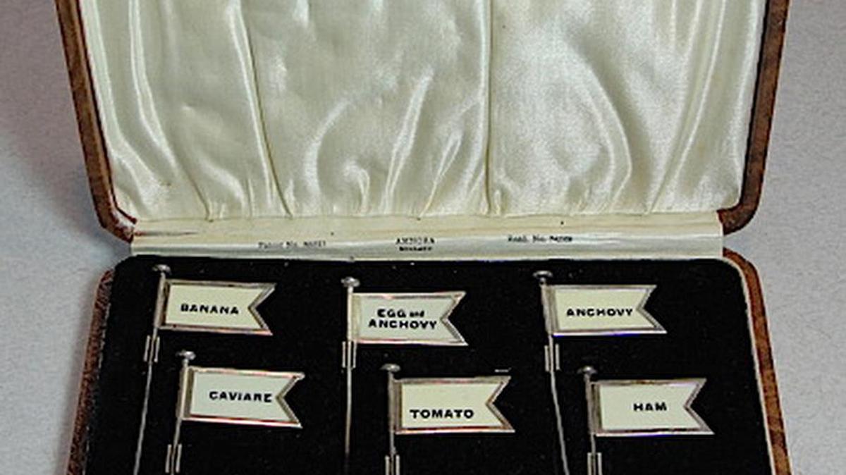 A sandwich marker set like this could have been used at a grand estate like the fictional Downton Abbey.
