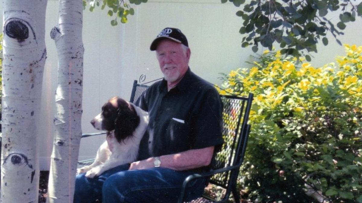 Jack Jennings with his dog, Maggie Mae, that discovered cash in a frozen snowbank, the first of many blessings, the Colorado native said.