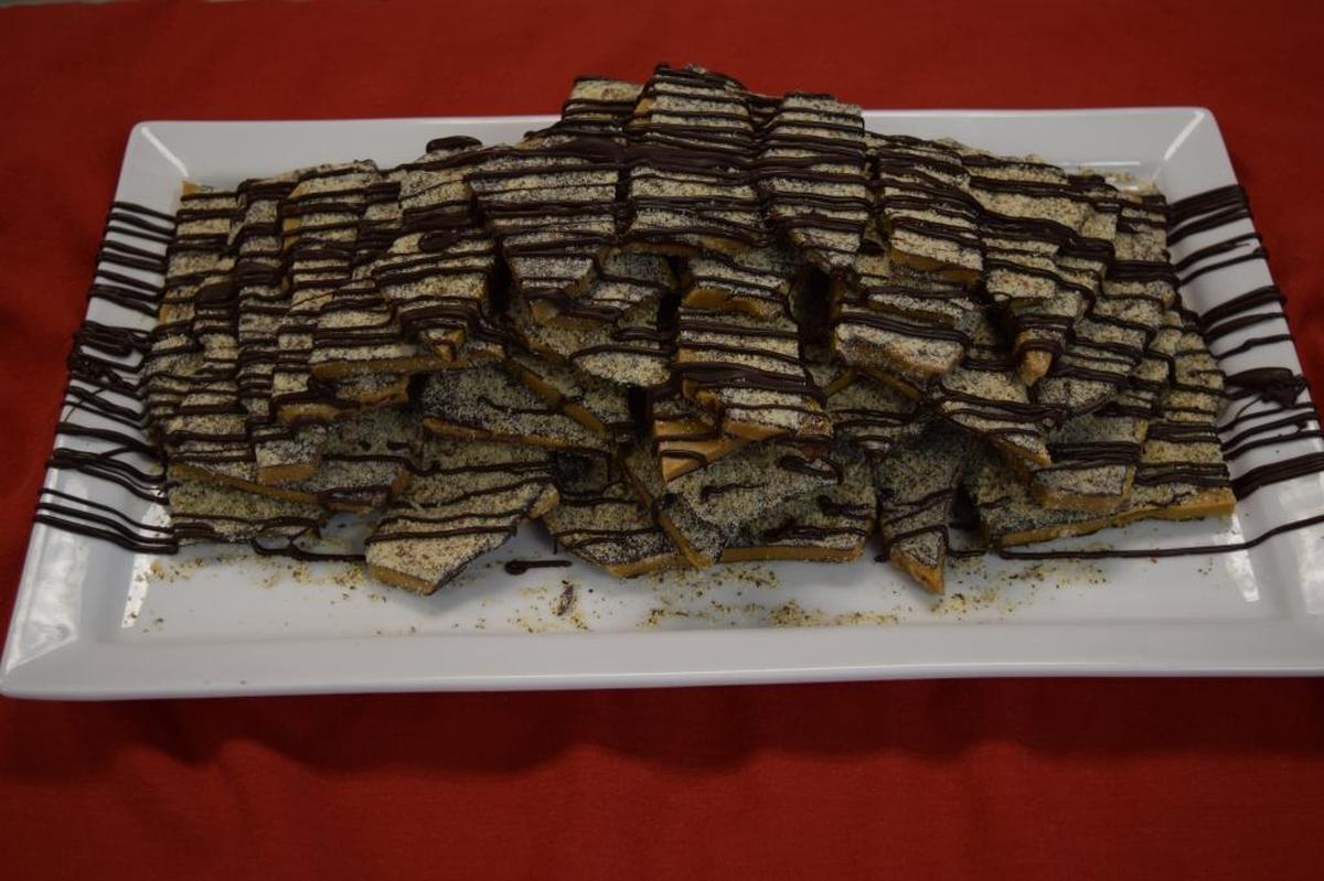 Baum’s House of Chocolate & Gourmet Popcorn still uses founder Kathy Baumgartner’s original recipes. Pictured is Old English toffee.