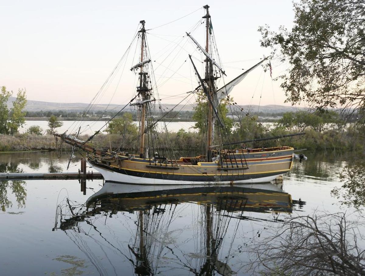The Lady Washington docked at the Columbia Marine Center in Pasco in 2015.