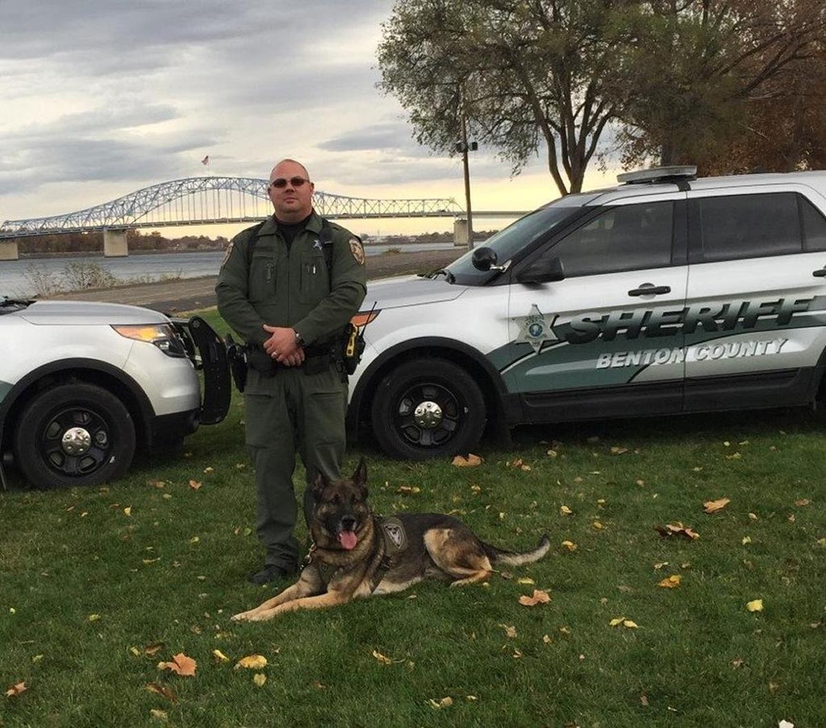 Deputy Brett Hansen with his K9 partner Egon.