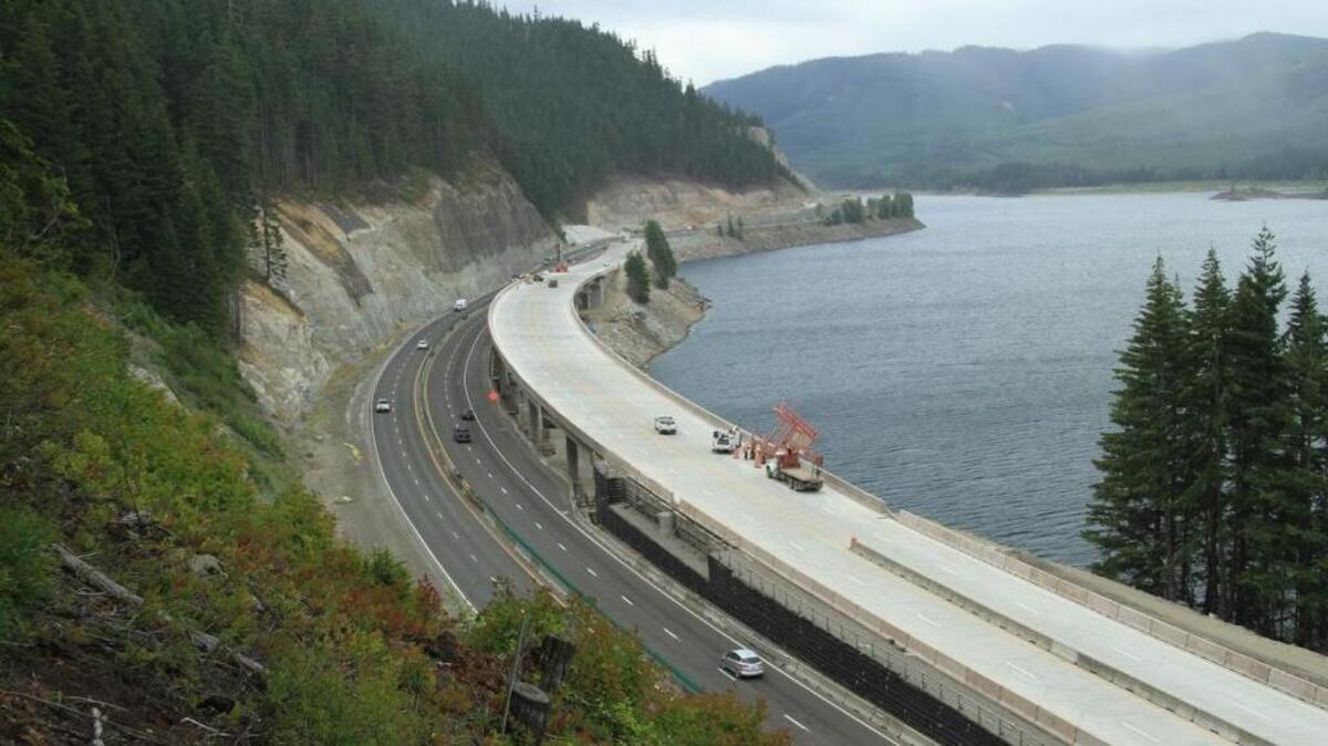 An avalanche bridge on Snoqualmie Pass is open for use on Interstate 90.