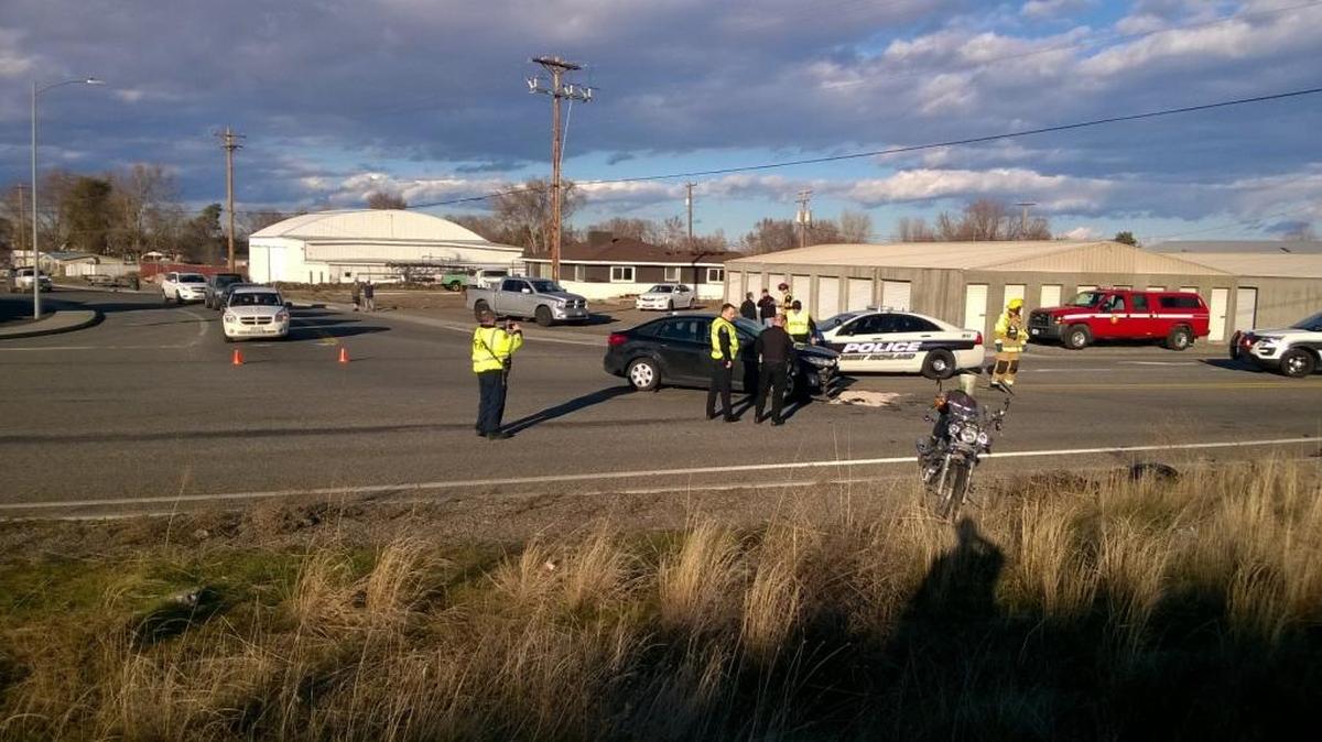 A motorcycle rider was injured after a driver on Grosscup Boulevard failed to yield.