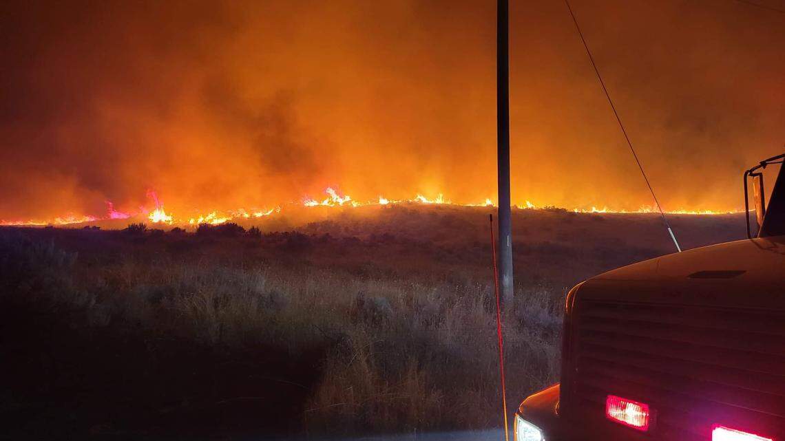 Benton County Fire District 1 battled two brush fires that grew together to burn 115 acres over the weekend.
