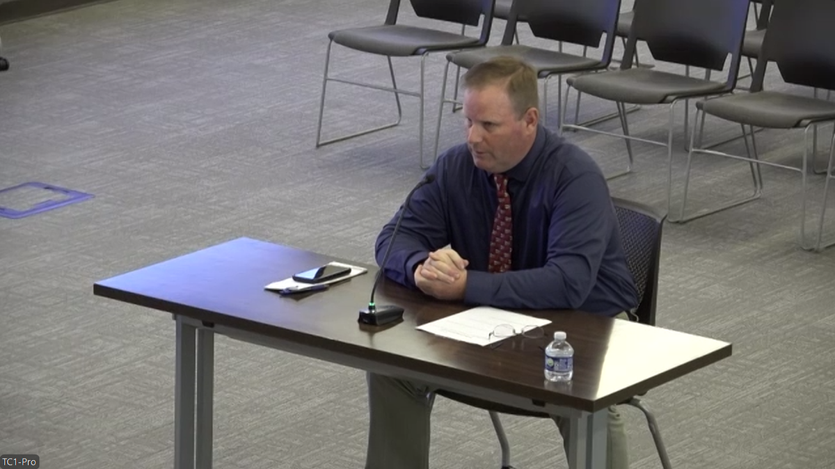 Dan Evans interviews Tuesday, Oct. 21, for a vacant seat on the Richland School Board. The parent and software engineer was chosen to fill the seat left vacant by Chelsie Beck.