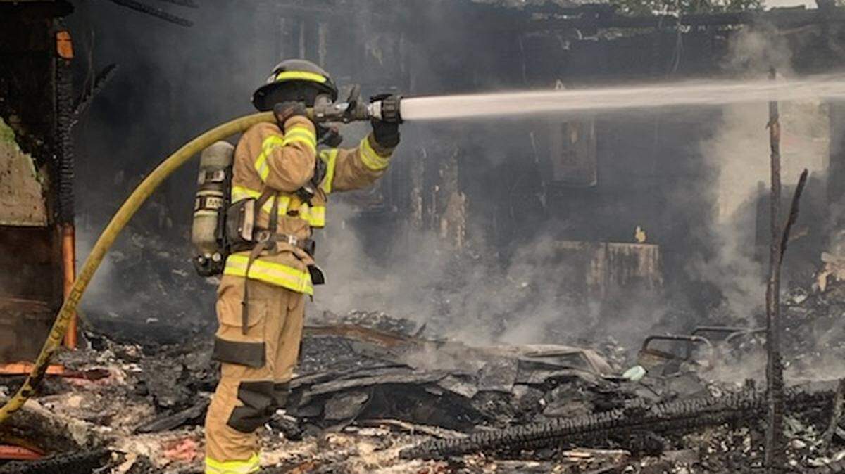 A Wednesday fire demolished a home in Finley, killing a woman living there.