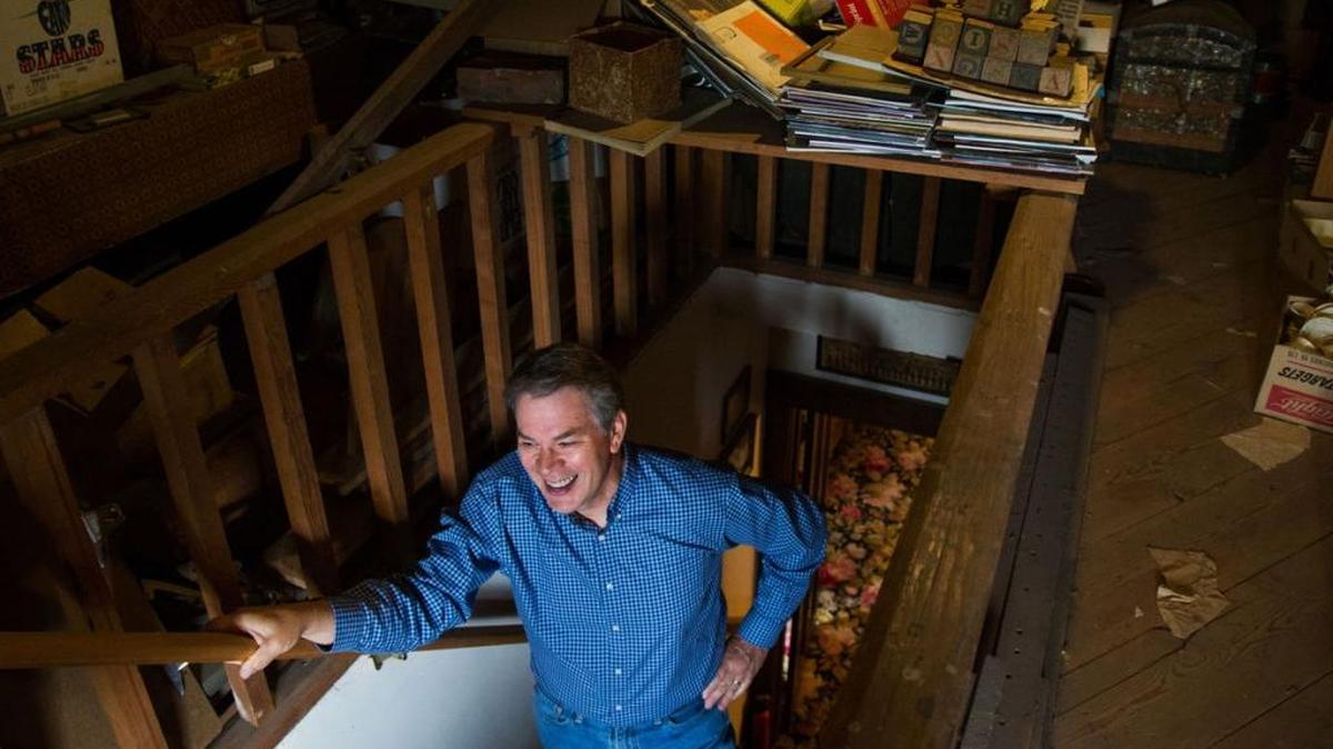 Paul McDonald talks about his grandparents’ legacy of helping the Japanese during the internment of WWII from the attic of his home — originally built by his great-grandmother and completed in 1911 — in Wapato on Tuesday. Many belongings of the Japanese community were stored by community members including McDonald’s grandparents after families were sent to internment camps. Many of these items were later found by family descendants at the Wapato home.