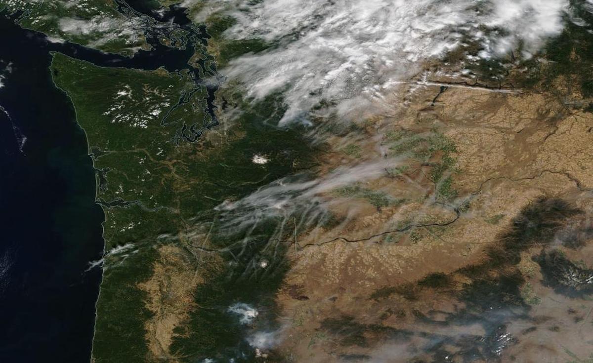 Some smoke from Oregon wildfires was blowing over the Mid-Columbia on Friday, with heavier smoke possible through the weekend.