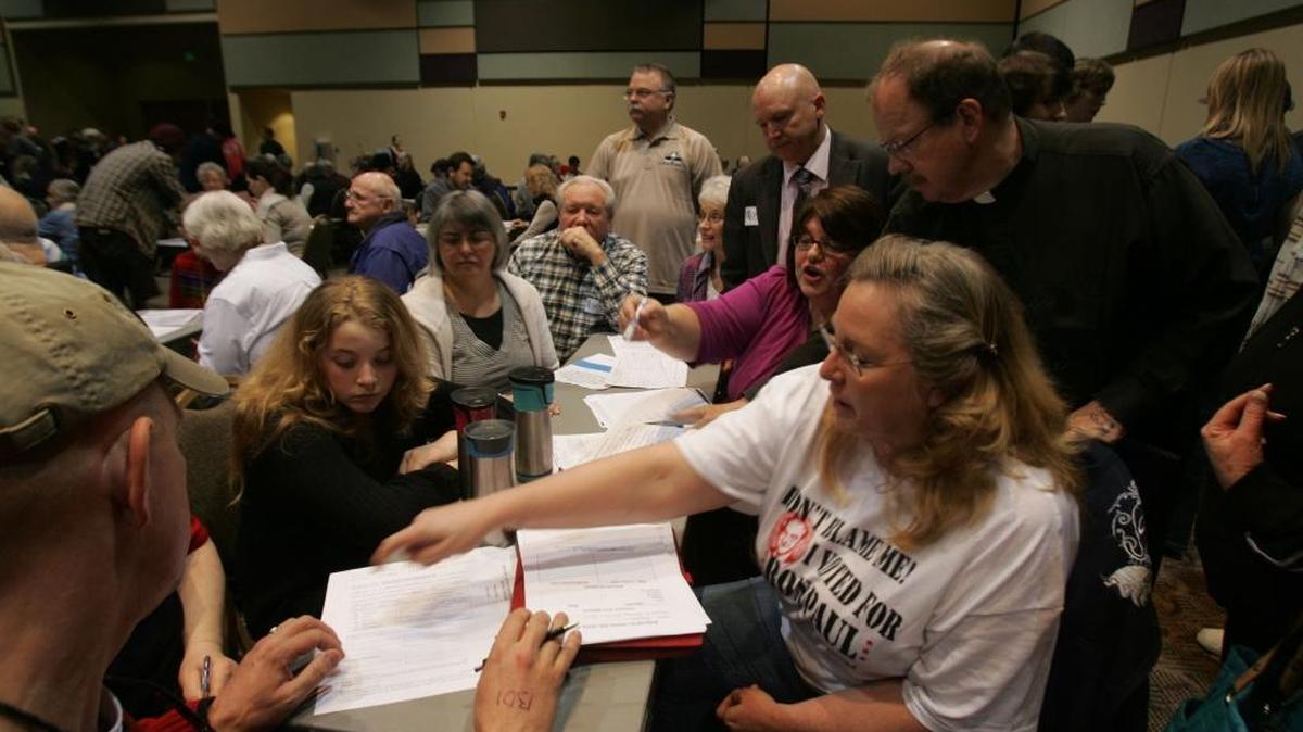 Benton County Republicans caucused in 2012 at the convention center in Kennewick. This year, the state’s Republican caucuses are Feb. 20.