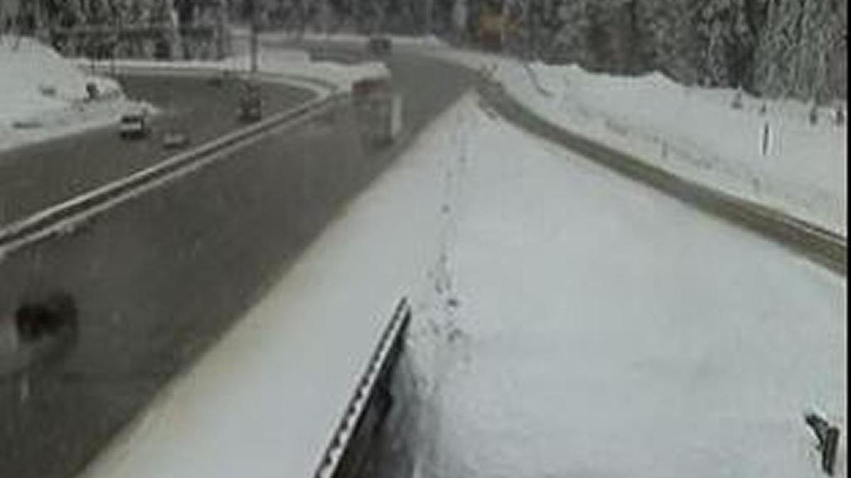 This was the scene on Snoqualmie Pass on Interstate 90 Friday morning. More snow is expected and you may want to keep your studded tires on your car for a little longer.