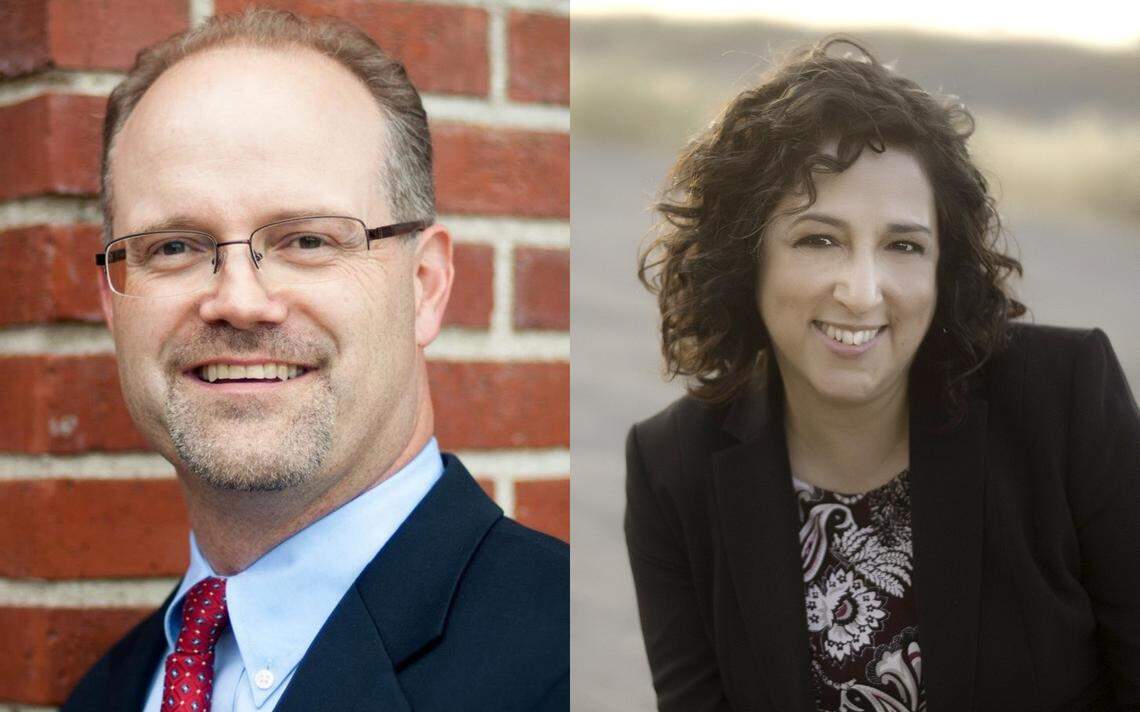 Republican Matt Beaton, left, and Democrat Diana Izaguirre are running for Franklin County Auditor.