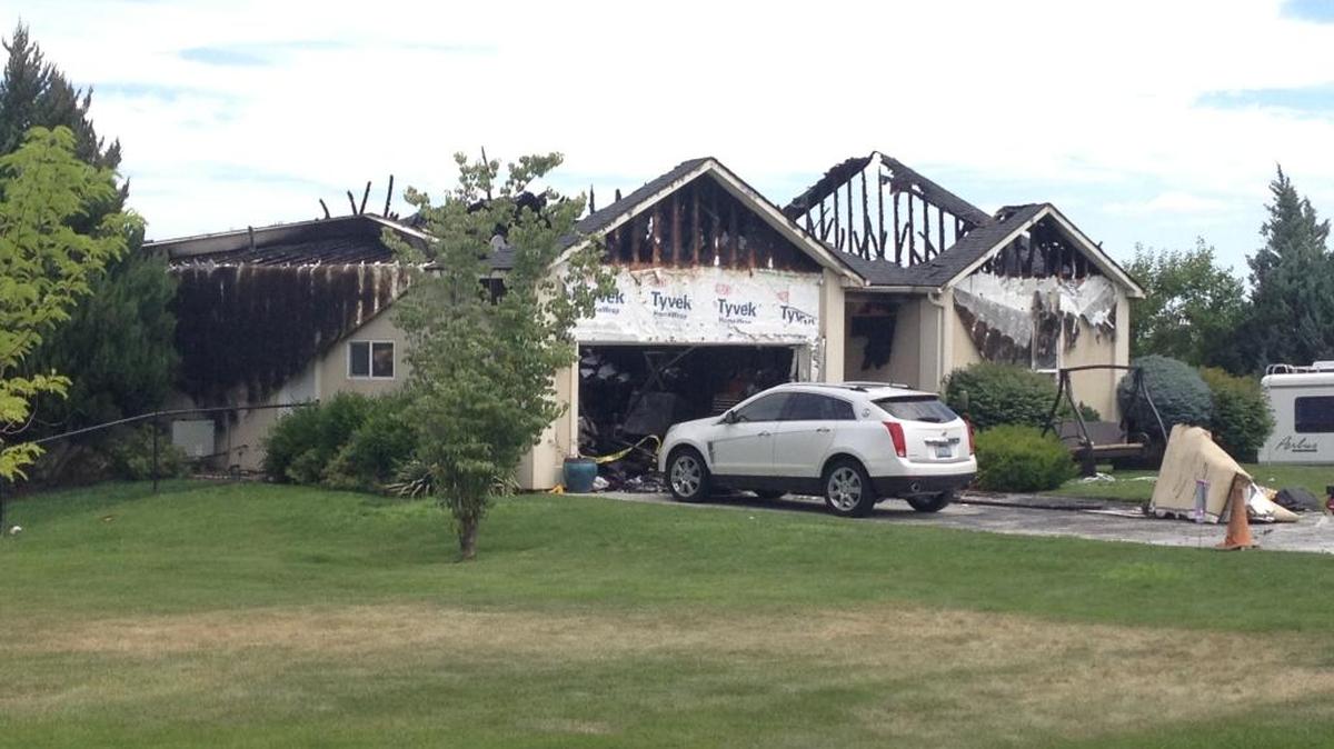 A fire tore through a home in the 200 block of Windwood Lane Sunday afternoon.