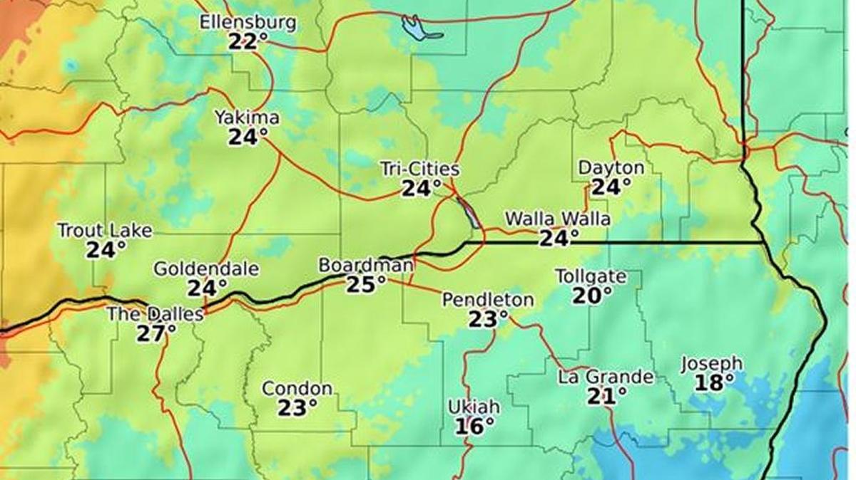 Lows will drop well below freezing this week. The map shows Wednesday morning lows.