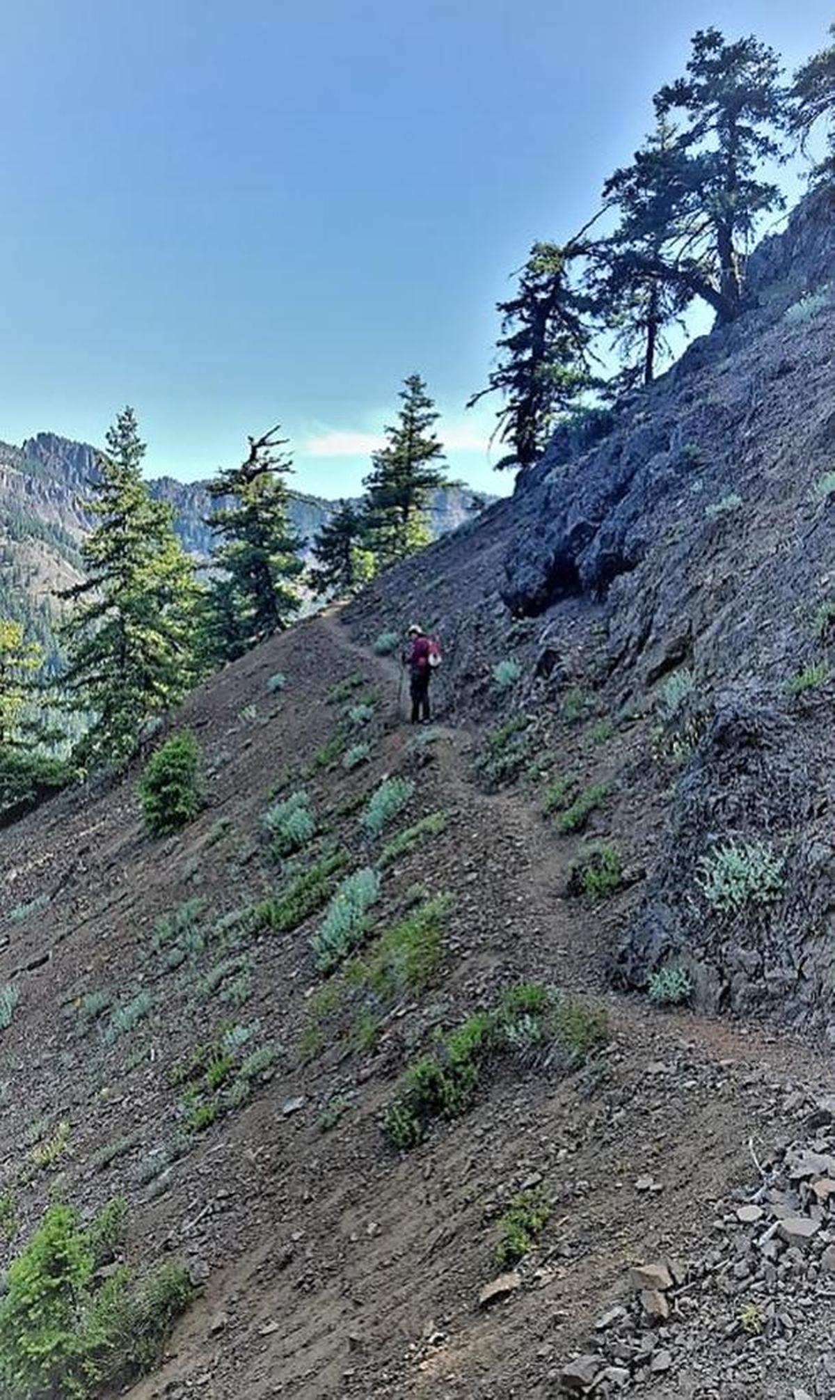 This steep, dry and slippery trail leads to the top of Goat Peak.