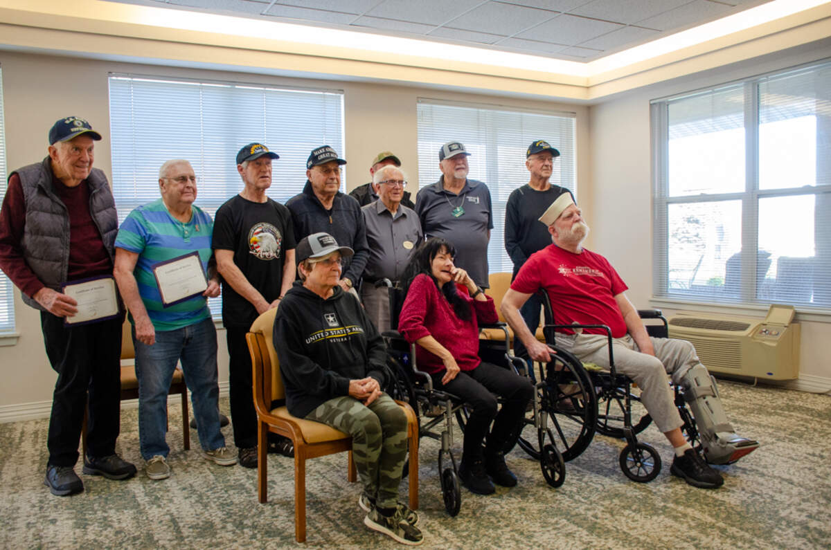 More than two dozen U.S. veterans living at Brookdale Canyon Lakes in Kennewick were recognized for their military service during a Veterans Day event. Most served during the Vietnam War, but some served during the Korean War and World War II.