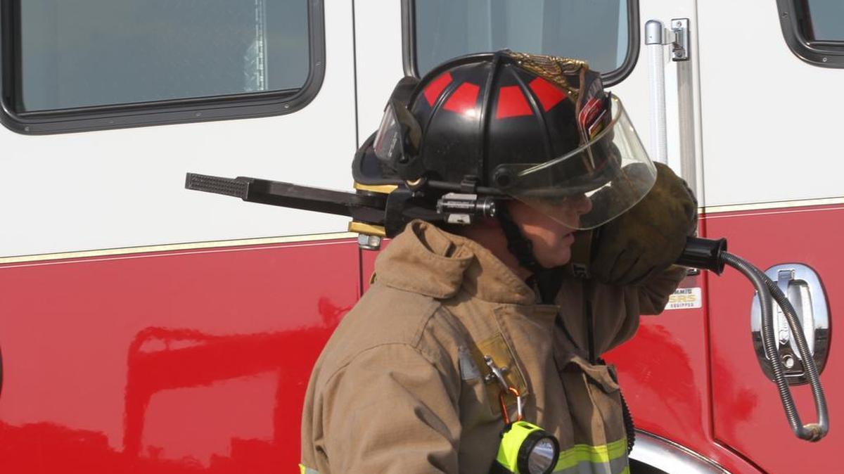 Franklin County Fire District 3 firefighter at work.