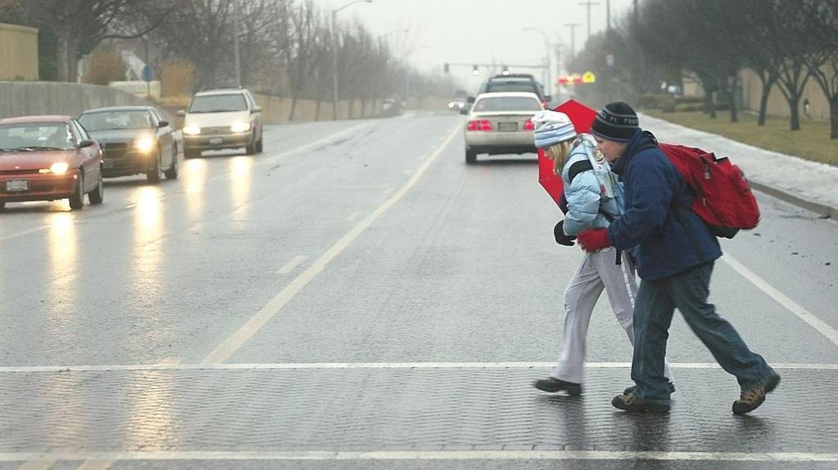 Freezing rain might fall Friday morning, making roads slick, according to the early forecast by the National Weather Service.