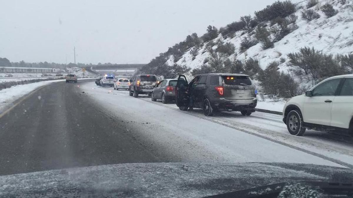 Richland police asked drivers to be careful as they responded to crashes and cars off the road Wednesday morning.