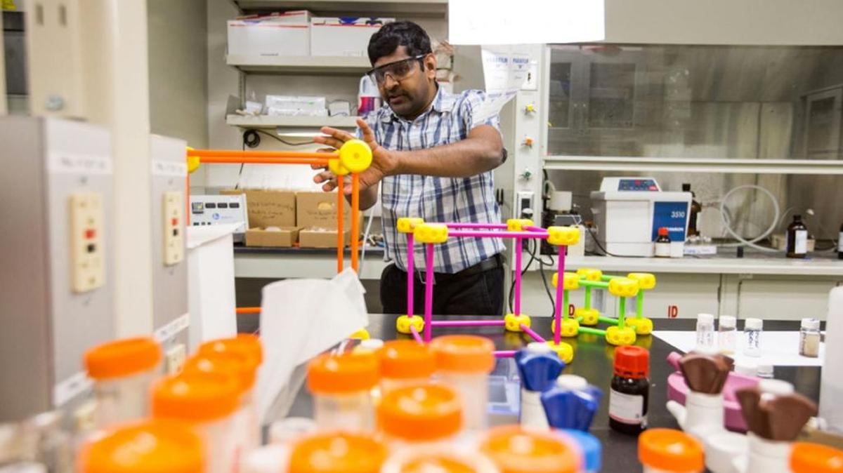 Praveen Thallapally, senior research scientist for Pacific Northwest National Laboratory, talks about experiments to improve methods of removing precious metals from fluids.