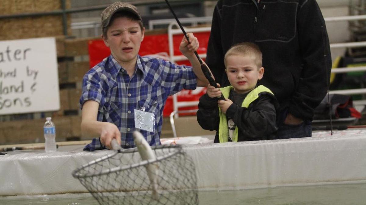 The popular Lunker Lake kids fishing hole returns for the 25th annual Tri-Cities Sportsmen Show at TRAC in Pasco.