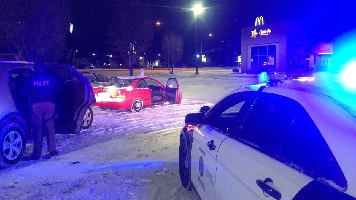Kennewick police spotted a stolen car early Friday morning, then arrested the two men who attempted to drive it off.