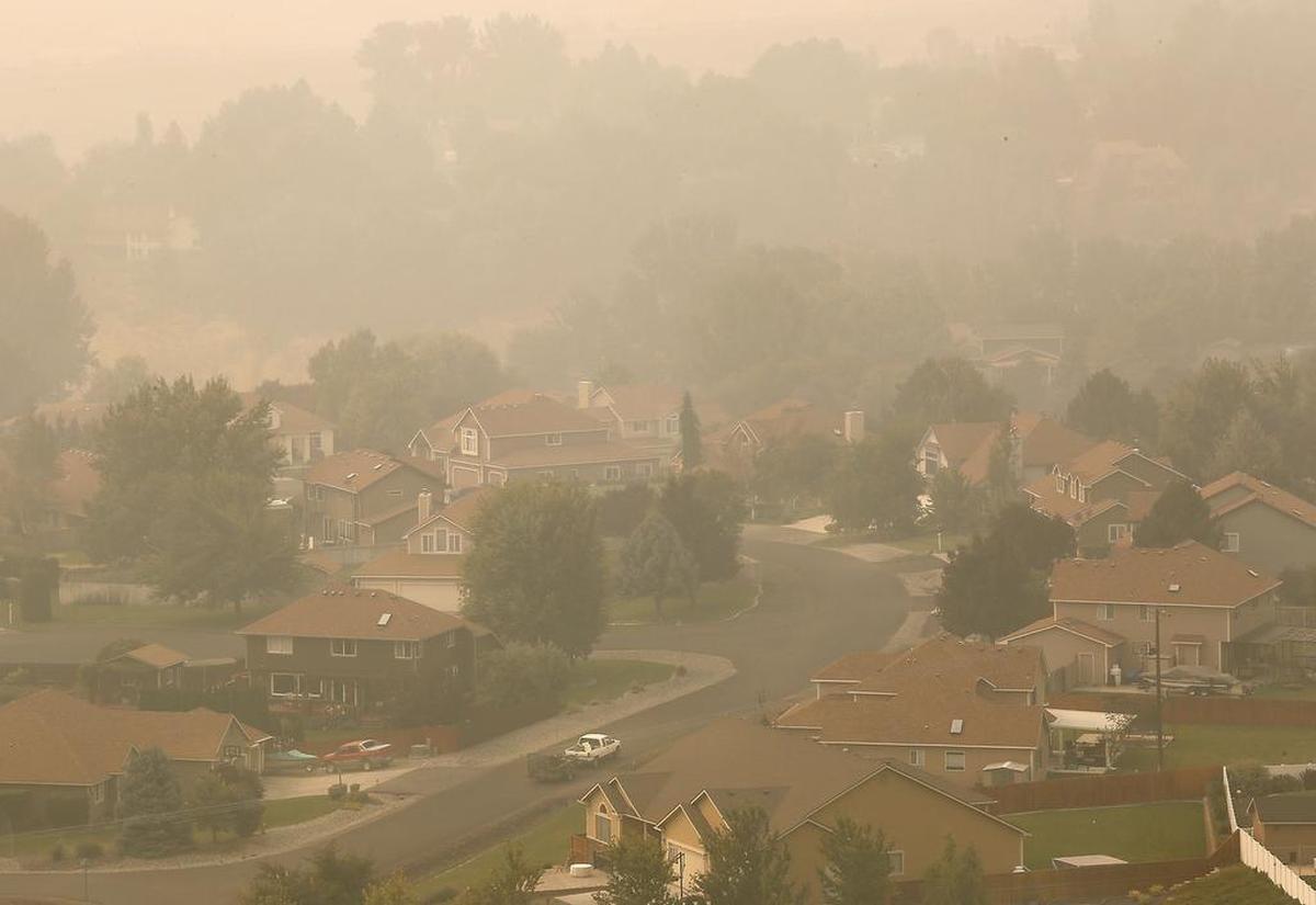 Dense smoke from regional wildfires blanketed this Rancho Reata neighborhood, the Mid-Columbia and much of eastern Washington in September 2017