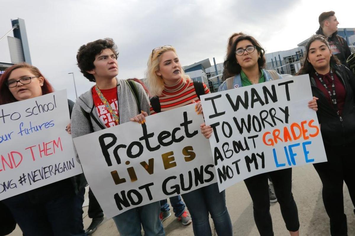 Delta High School students in Pasco took part in a nation wide 17 minute walkout on Wednesday to protest gun violence and remember the 17 victims from the mass shooting in Florida. They released 17 white balloons with the names of each victim.