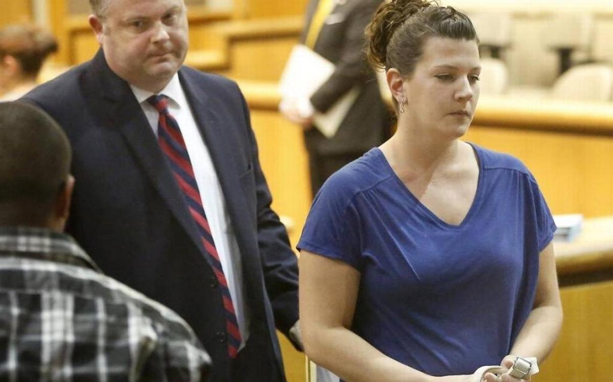 Jocelyn M. Bellon, pictured in 2017 with attorney Scott Johnson, will be sentenced Wednesday in Benton County Superior Court for the 2016 death of a 2-year-old who had been in her care.