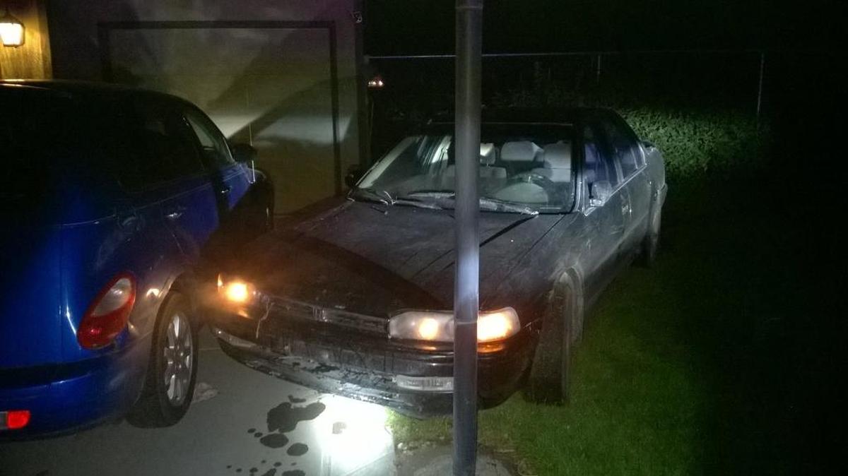 Richland police followed two teens for more than a mile to the 2900 block of Fire Mountain Road Monday night, when the teens struck a parked Chrysler in the front yard of a West Richland home.