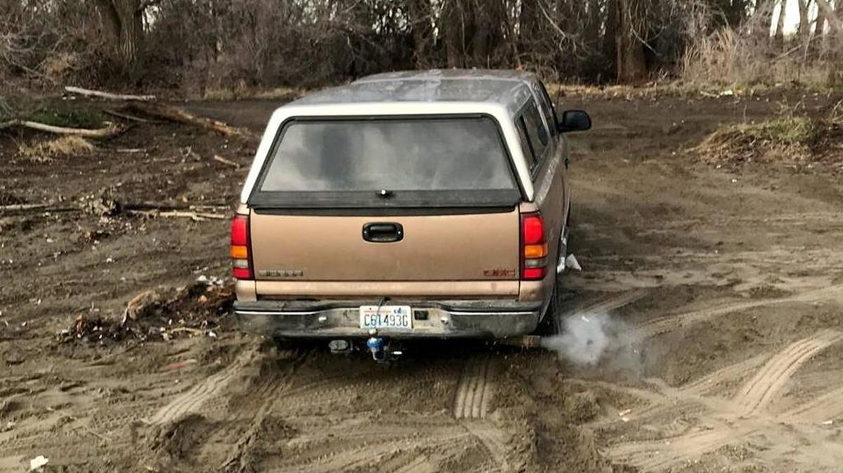 Police were looking for this GMC Sierra after it disappeared into the dunes near Broadmoor Boulevard.