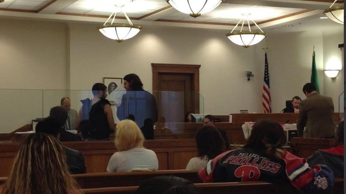 Michael A. Goins, 36, appeared in court wearing a jail-issued suicide smock. The judge denied a reduced bail.