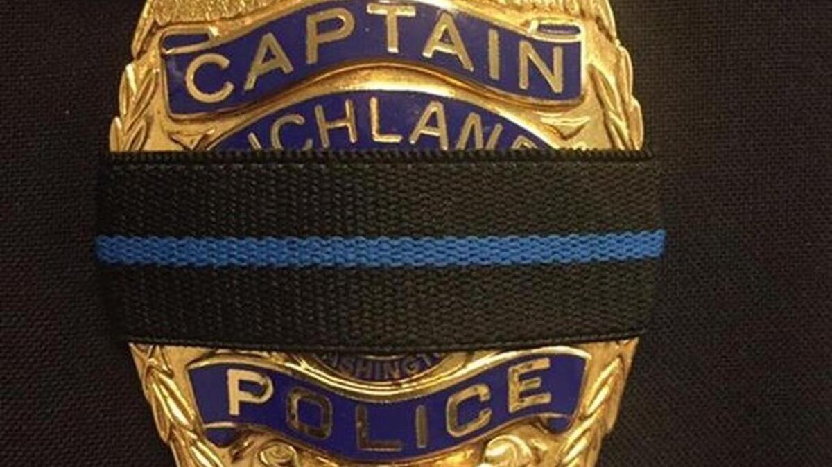 A black band on a police badge is a display to honor a fallen law enforcement officer. Police and deputies will be wearing them on May 15 and throughout National Police Week.