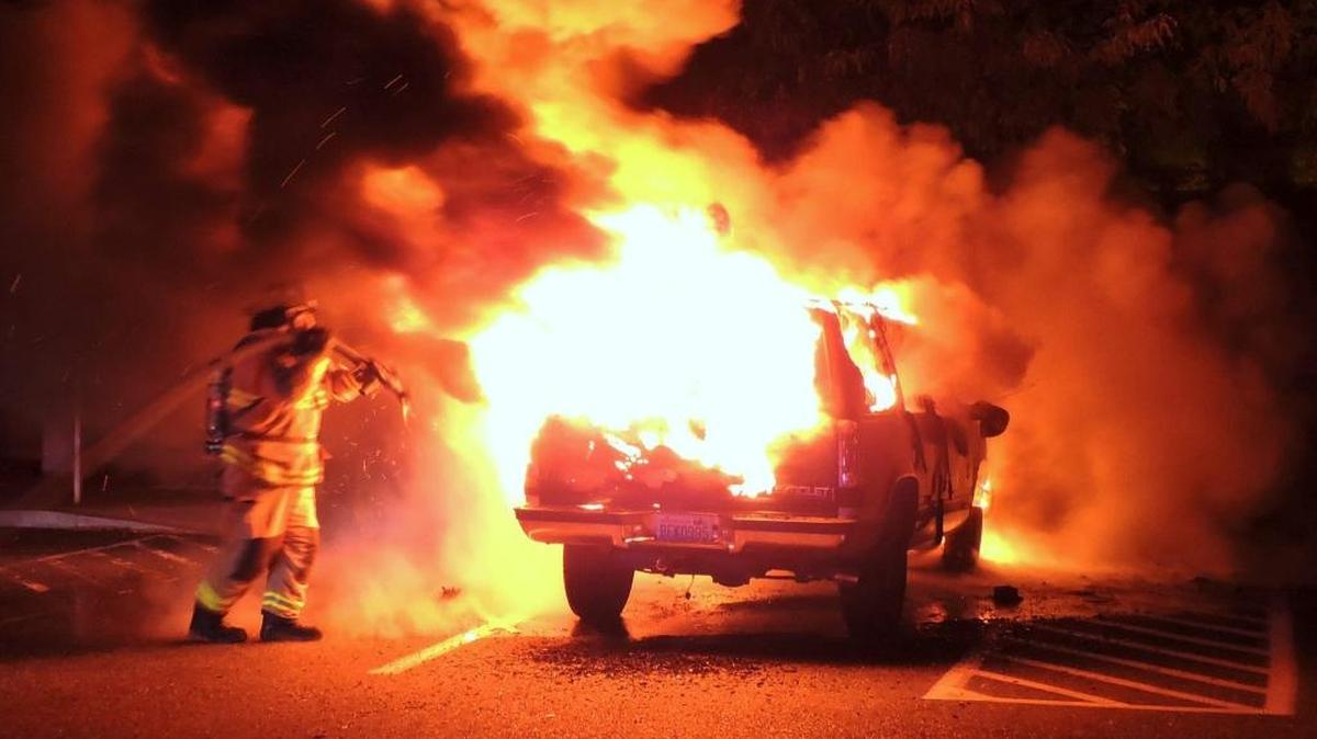 Pasco police are searching for information about this suspicious fire that happened in behind a Pasco post office.