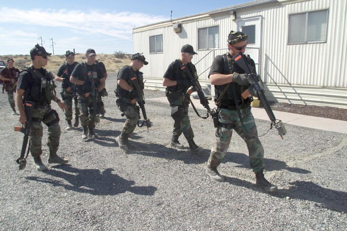 The Hanford Patrol will not report to work after what it calls a “lock out” as its contract expires. Shown is the patrol’s Special Response Team during a training exercise.