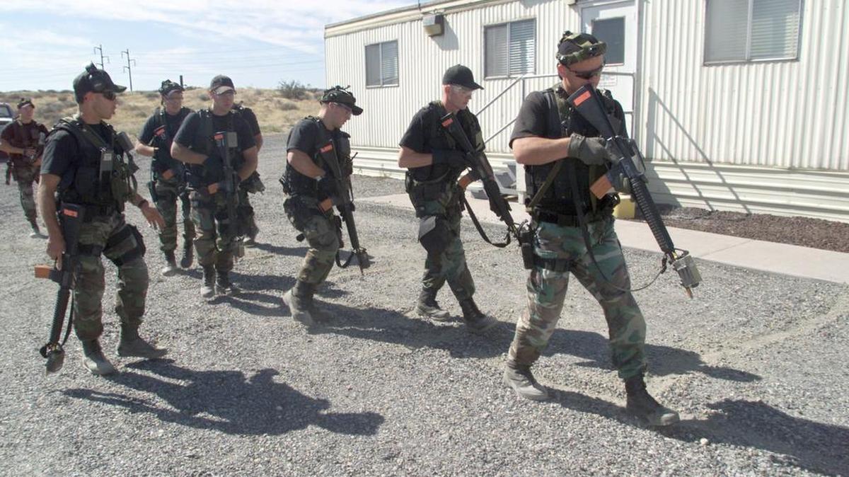 The Hanford Patrol will not report to work after what it calls a “lock out” as its contract expires. Shown is the patrol’s Special Response Team during a training exercise.