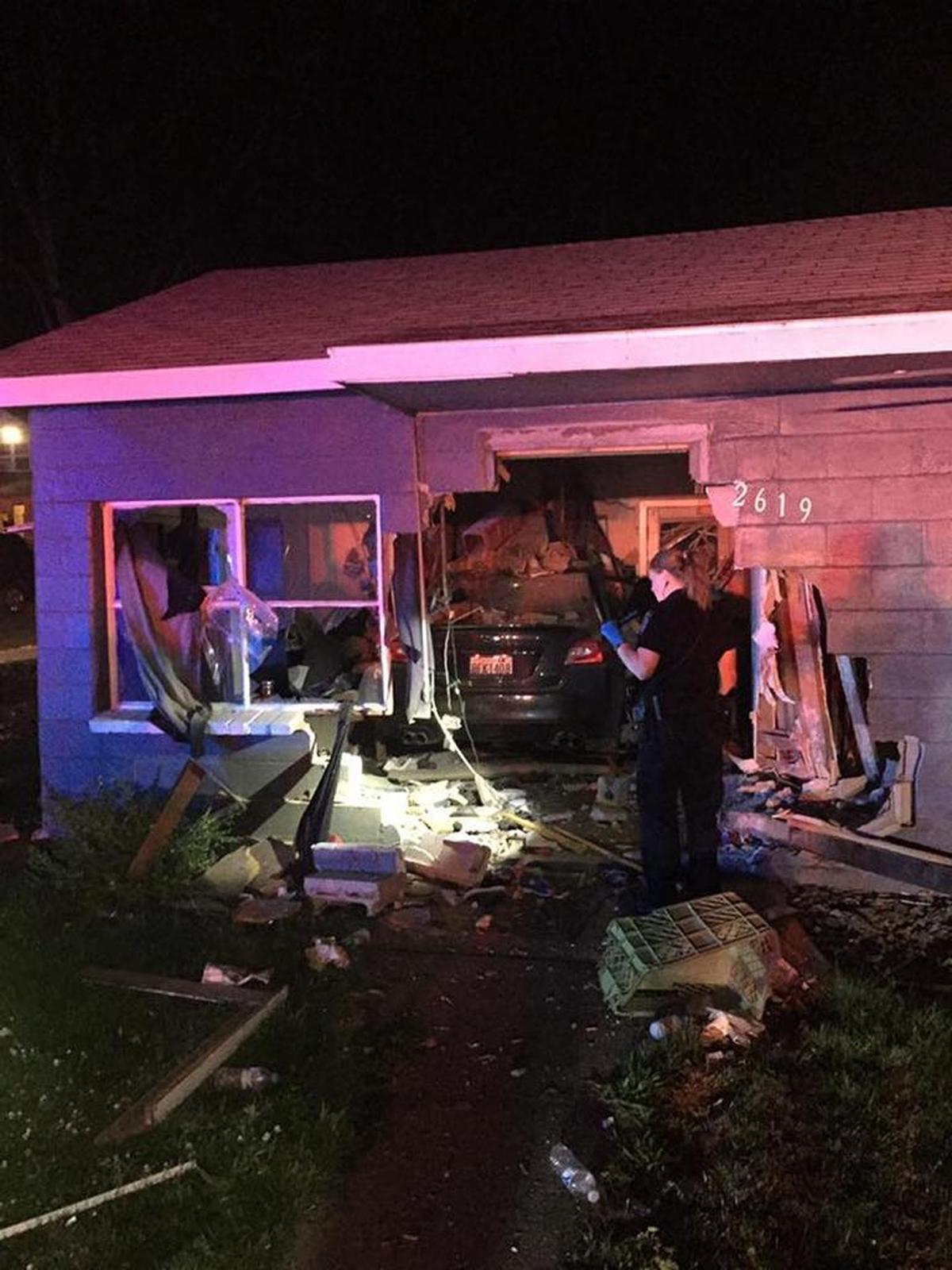 Jarrod S. Mendenhall was arrested early Saturday on suspicion of felony vehicular assault and misdemeanor driving under the influence after his car plowed through the front wall of a Kennewick duplex. A father and his 8-year-old son were inside the home.