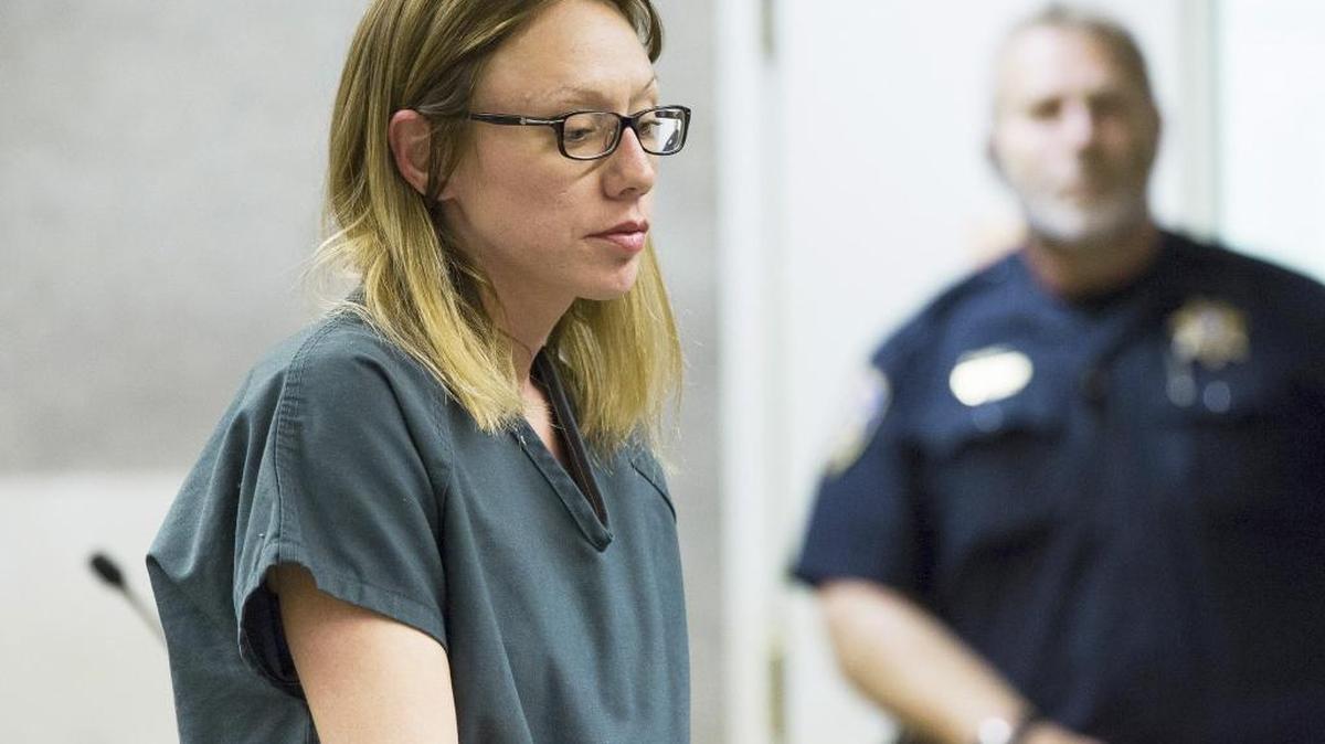 Heather Kristine Walbridge, 33, of the Tri-Cities, appears before Yakima County Superior Court Judge Michael McCarthy during a preliminary hearing Monday. Bail was set at $100,000 for her part in an alleged murder-for-hire plot to kill her ex-husband.