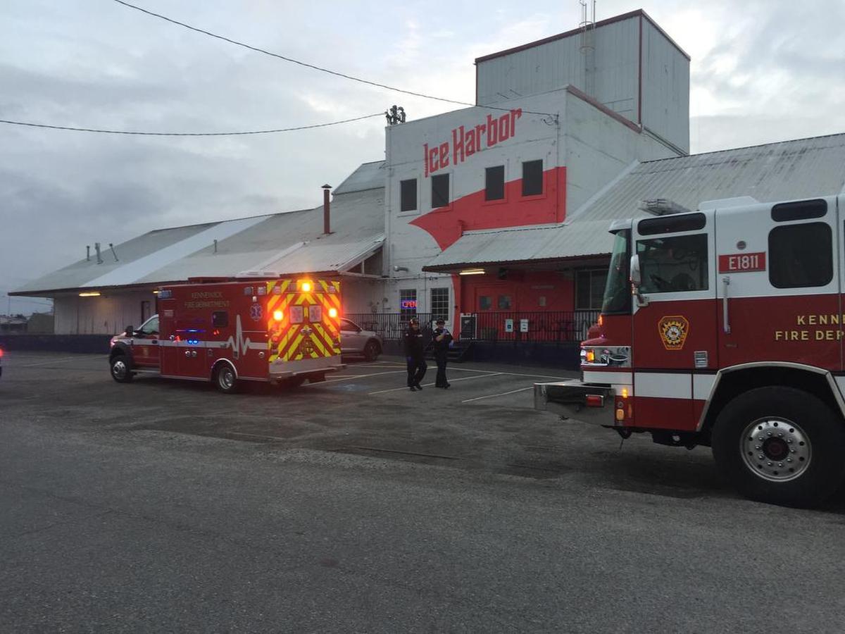 Kennewick police and firefighters responded to a report of a stabbing near Ice Harbor brewery Tuesday afternoon.