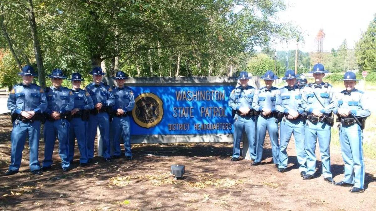 Virgil R.E. Withers, of Kennewick, and Eric M. Wittlake, of Pasco, were two of 10 sworn in as District 7 Washington State Patrol troopers.