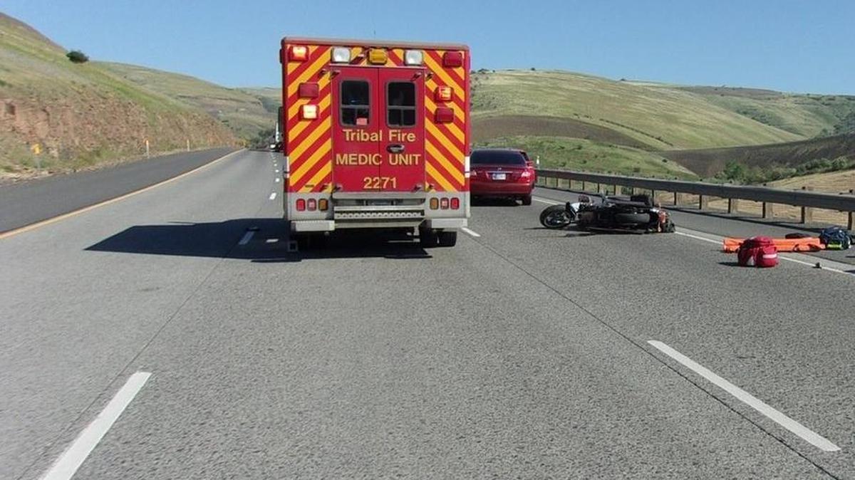 A man was killed after crashing into a guardrail on Intersate 84 east of Pendleton on Tuesday.