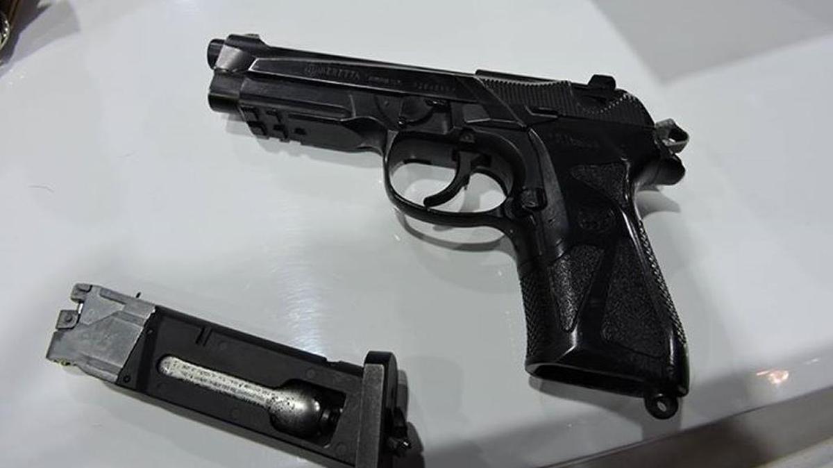 Justin M. Langlois allegedly used this BB gun to order the driver of the car he was in to keep driving after they arrived at their destination. The motorist believed the gun was real and went to a store to get help.