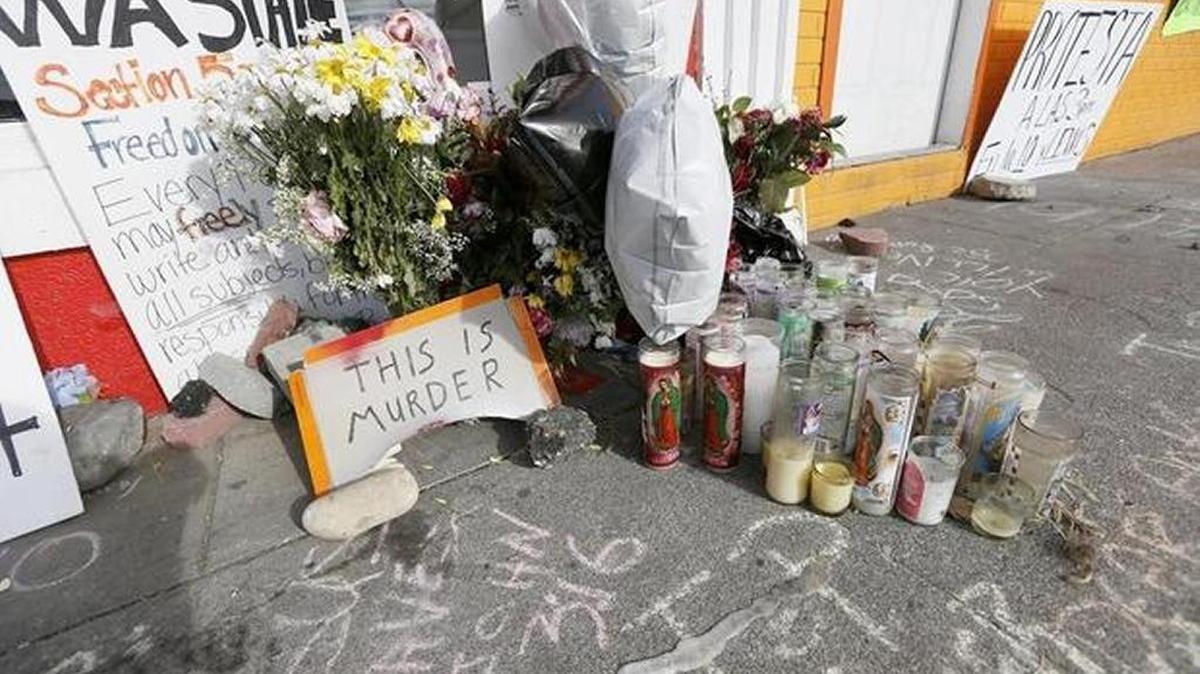 A memorial marks the site where Antonio Zambrano-Montes died in February 2015. Washington Attorney General Bob Ferguson will not file charges against the Pasco police officers who shot him.