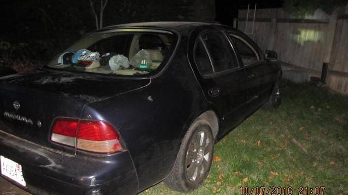 Police are asking for help identifying anyone associated with this Nissan Maxima involved in a police chase Saturday night.