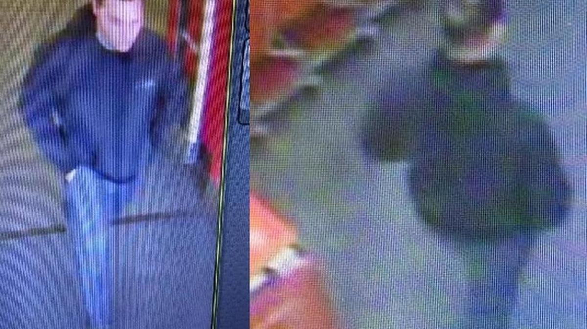 The suspected man leaving the Kennewick store.