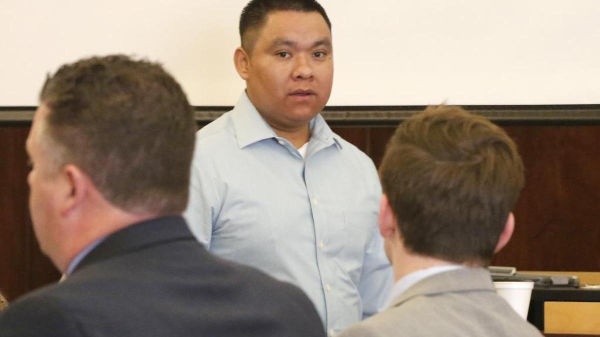 Murder suspect Prudencio Juan Fragos-Ramirez of Connell walks into Franklin County Superior Court on Tuesday for closing statements in his double murder trial. He is charged with killing Maria G. Cruiz-Calvillo, 18, and her 3-year-old son, Luis F. Lopez-Cruz, who were found shot and severely burned in July 2015 in a remote part of Franklin County.