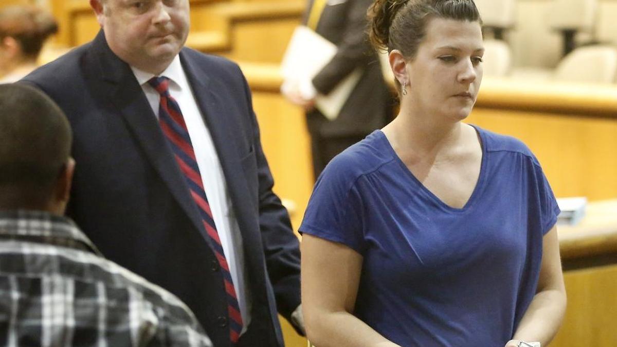 Jocelyn M. Bellon, right, leaves Benton County Superior Court with her defense attorney Scott Johnson after being arraigned for the July 2016 death of 2-year-old David Schreiber.