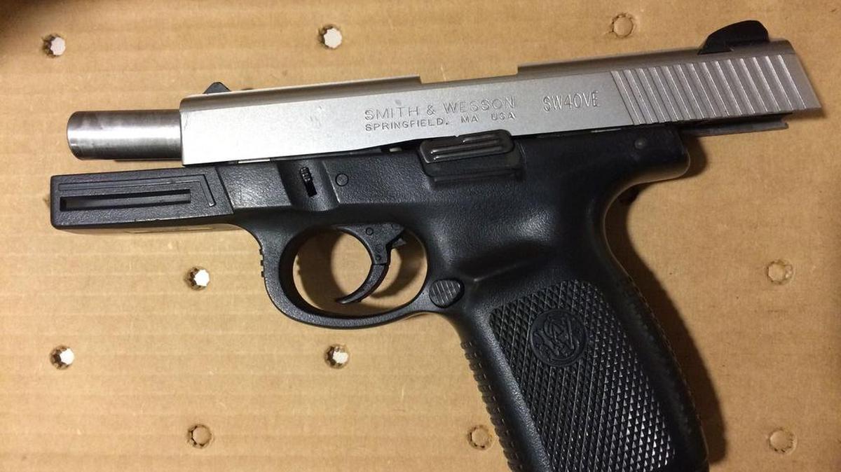 The gun that fired during a scuffle at a Kennewick apartment early Monday morning.
