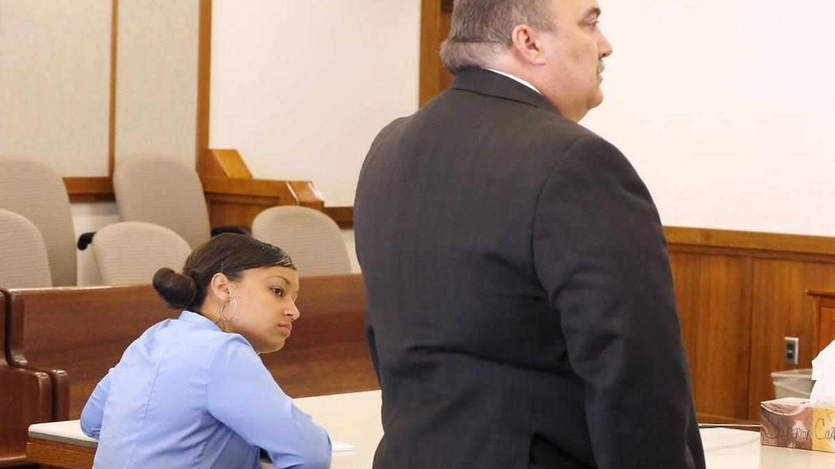 Mary A. Faucett, left, during a Franklin County Superior Court hearing with her attorney, Craig Stilwill.